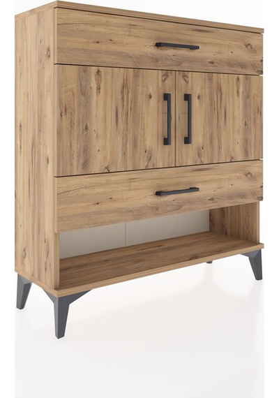 Arges Şifonyer 2 Raflı 2 Çekmeceli 2 Kapaklı 88x30x96 Çam-çam Çam