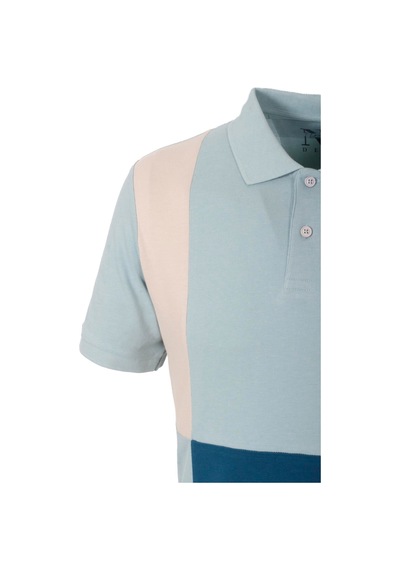 Erkek Polo Yaka Tişört Mavi Slim Fit Ribanalı Kol Garnili T-shirt Ncs Jeans 1165-mavi Mavi