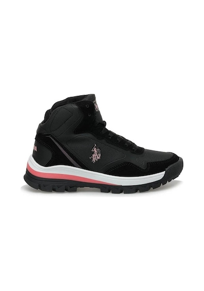 U.S. Polo Assn. U.s.polo Assn Sagan Hı 3pr Siyah Pembe Comfort Casual Boğazlı Günlük Spor Ayakkabısı
