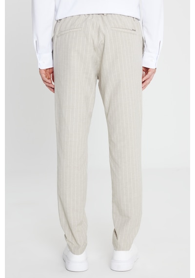 AC&Co / Altınyıldız Classics Erkek Vızon Keten Slim Fit Dar Kesim Beli Bağlamalı Çizgili Casual Pantolon Vizon AC&Co / Altınyıldız Classics Erkek Vızon Keten Slim Fit Dar Kesim Beli Bağlamalı Çizgili Casual Pantolon Vizon