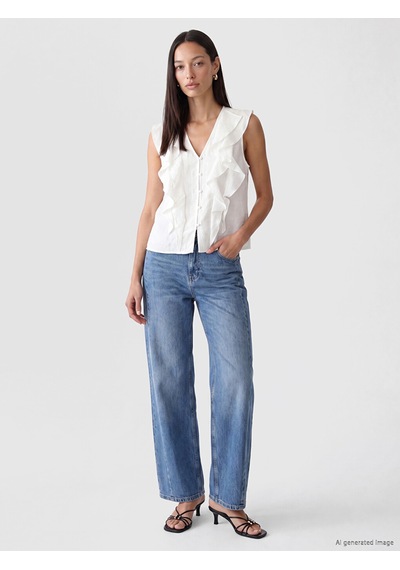 Lcw Studıo Beyaz Modal Karışımlı Fırfırlı Bluz