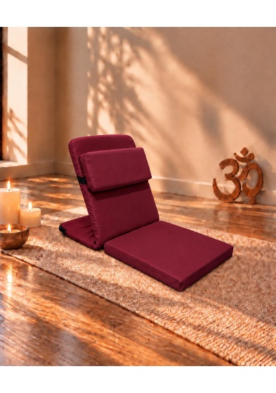 Meditasyon Sandalyesi İlave Yastıklı Backjack Xl Yoga, Nefes, Meditasyon Sandalyesi Duck Kumaş Bordo
