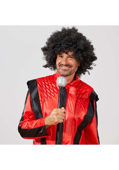 Siyah Renk Kıvırcık Afro Bonus Peruk Çok Renkli
