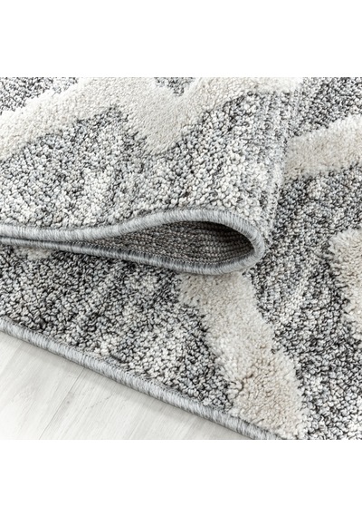 Modern İskandinav Yumuşak Bukle Kabartmalı 3d Inka Motif Desenli Halı Gri Oturma-salon Mutfak Halısı