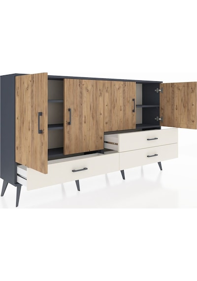 Arges Konsol 5 Raflı 3 Çekmeceli 4 Kapaklı 176x30x99 Antrasit-çam Antrasit-çam/aytaşı Arges Konsol 5 Raflı 3 Çekmeceli 4 Kapaklı 176x30x99 Antrasit-çam Antrasit-çam/aytaşı