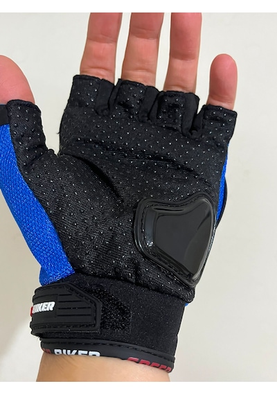 Speed Biker Kısa Parmak Yazlık Motosiklet Eldiveni Mavi Ce En 13594 Sertifikalı XL