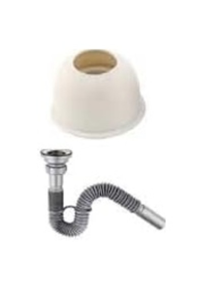Donau Lüx Paslanmaz Gri Lavabo Ve Evye Sifonu 32 Mm Çıkışlı