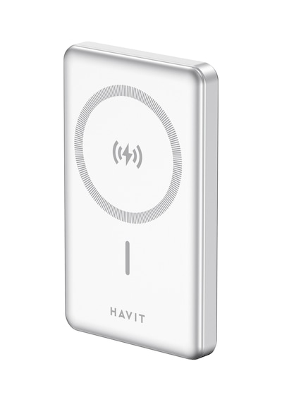 Havit PB5203 10000mAh 20 W Magsafe Ultra İnce Manyetik Kablosuz Powerbank Gri