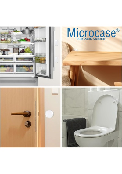 Microcase Darbe Önleyici Yapışkanlı Silikon Kapı Kolu Stoperi Tamponu Kare Tasarım - Al5005 1 Adet