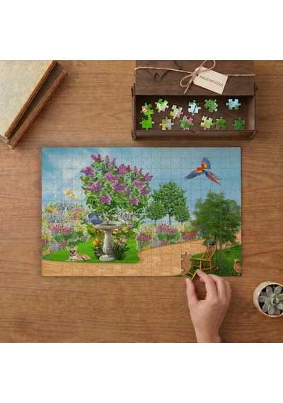 Bahar - Çiçekler - Kuşlar - Bahçe Tasarımı 240 Parça Ahşap Puzzle Ahşap Kutuda Mpy20320