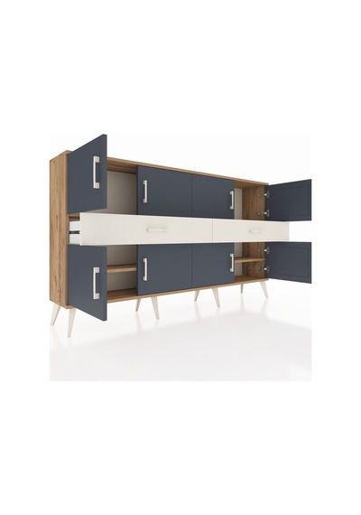 Arges Konsol 4 Raflı 2 Çekmeceli 8 Kapaklı 176x30x99 Çam-antrasit Çam-antrasit/aytaşı Arges Konsol 4 Raflı 2 Çekmeceli 8 Kapaklı 176x30x99 Çam-antrasit Çam-antrasit/aytaşı