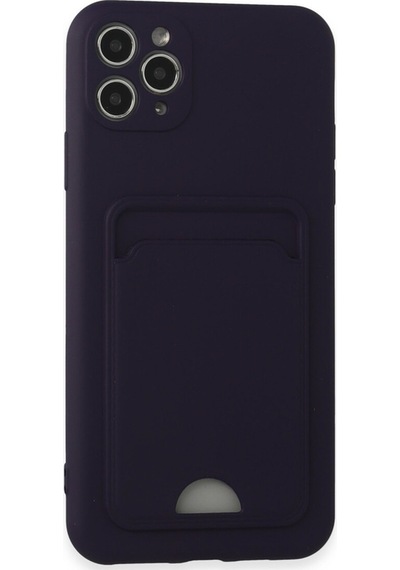 Apple Apple iPhone 11 Pro Max İçin Uyumlu Kart Ve Resim Bölmeli Soft Renkli Silikon Kapak