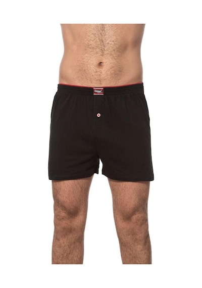 Özkan Underwear 6 Adet Özkan Erkek Pamuklu Şardonlu Düz Renk Boxer 0041 Siyah