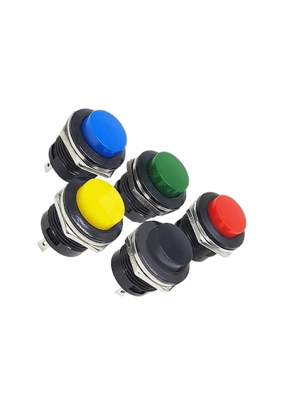 Ic-180a 16mm Yaylı Push Buton R13-507 Mavi