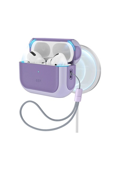 Apple AirPods Uyumlu Pro Halolock Magsafe Orbit Hybrid Case Kulaklık Kılıf Mor