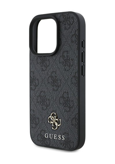 Apple iPhone 16 Pro Uyumlu Kılıf Guess Lisanslı Magsafe Şarj Özellikli Small 4g Classic Kapak Siyah