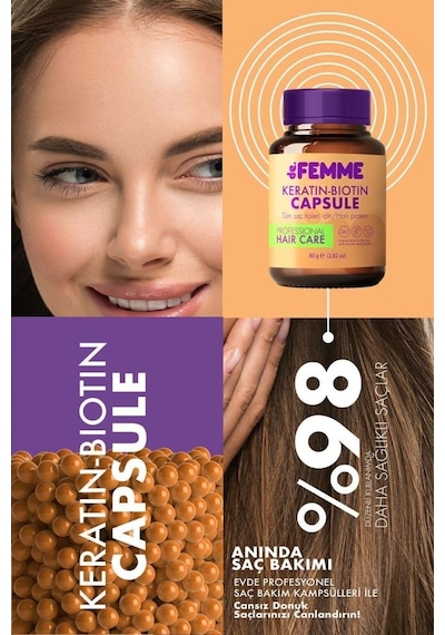 De Femme Keratin & Biotin Dökülme ve Yıpranmalara Karşı Kapsül Saç Maskesi 80 G