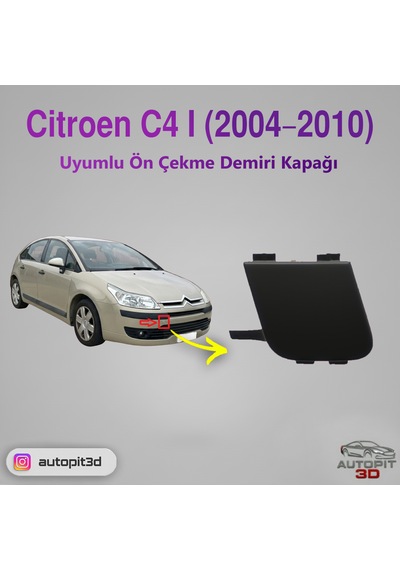 Citroen C4 I 2004 2010 Uyumlu Ön Çeki Demiri Kapağı