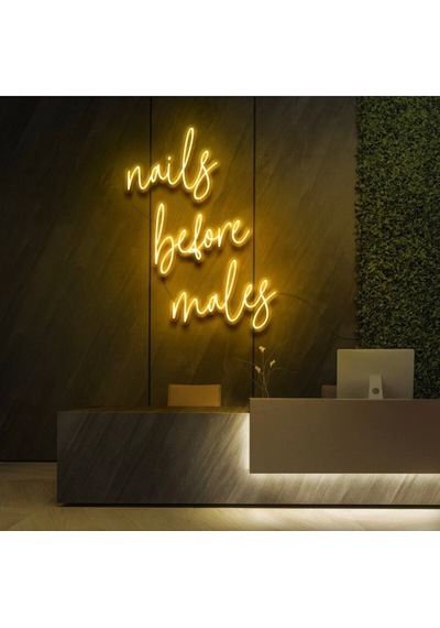 Nails Before Males Yazılı Neon Tabela Sarı