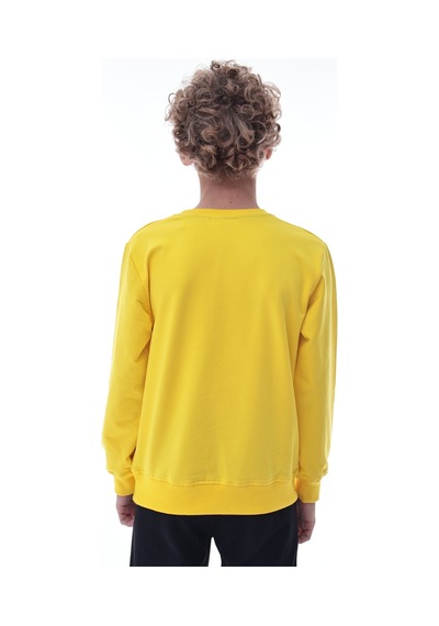 Sarı Erkek Çocuk Sweatshirt Pamuklu Rahat Kalıp Günlük Model Sarı