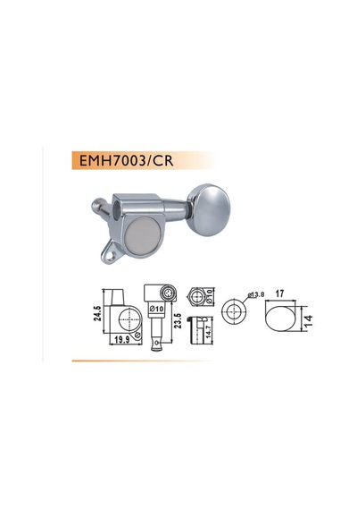 Valencia Emh7003crr6 Elektro Gitar Burgusu 6 Sağ - Krom Strat/tele Tipi - Yuvarlak Başlık - Standart