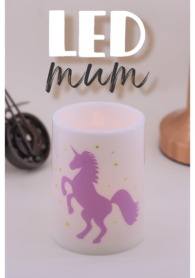 Unicorn Led Mum Bardak Tipi Pilli Dumansız Alevli Dekoratif Yapay Mum Işıldak Dekor Lambası 10 Cm