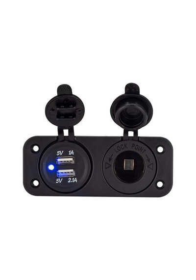 Campasist 5v/1a +2.1a Çift Usb Ve 12v Kapaklı Çakmaklık Girişi