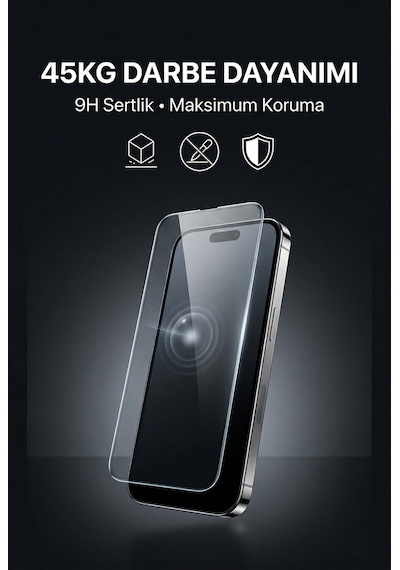 Ultra Clear iPhone 17 Pro - Pro Max Uyumlu Ekran Koruyucu Otomatik Kurulum Kiti 45kg Dayanıklı Hd Şeffaf Temperli Cam - iPhone 17 Pro Max