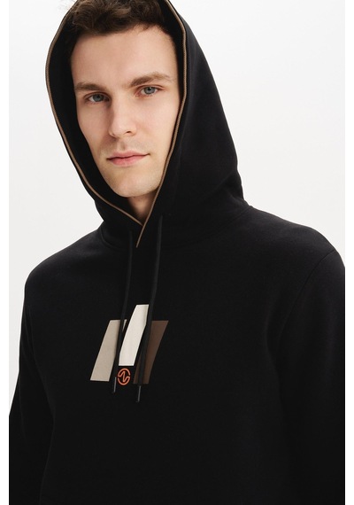 AR-MA Arma Erkek Kapüşonlu Sweatshirt Kanguru Cepli, 3 İplik Şardonlu, Regular Fit, %70 Pamuk %30 Polyester K30254628502 Siyah AR-MA Arma Erkek Kapüşonlu Sweatshirt Kanguru Cepli, 3 İplik Şardonlu, Regular Fit, %70 Pamuk %30 Polyester K30254628502 Siyah