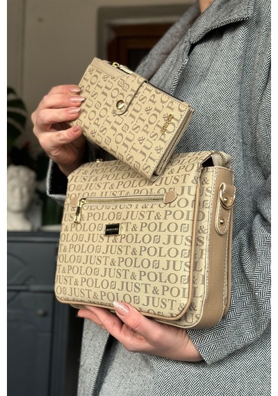 Jps- 5 Bölmeli Kadın Omuz Çantası 29cm 20 Cm 10 Cm 2068-lb - Kum Kombin Kum