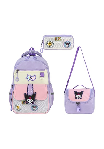 Kuromi Baskılı Ortopedik Ultra Lüx Okul Çantası Termal Beslenme Ve Kalemlik Mor