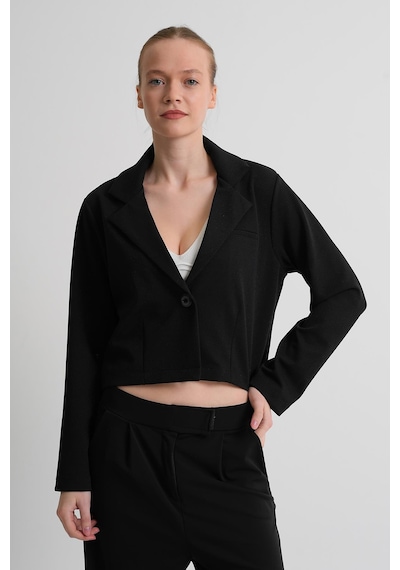 Alexandergardı Astarsız Crop Blazer Ceket Siyah