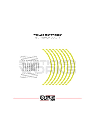 Yamaha Jant Sticker Seti Yüksek Kalite 16lı Jant Set Yamaha Uyumlu 00806917