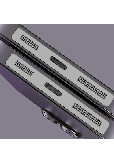 Apple İphone 12, 13, 14, 15, 16 Pro Max, Pro, Plus Uyumlu Metal Toz Geçirmez Sticker Kulaklık Hoparlör Deliği Anti Toz Önleyici Siyah