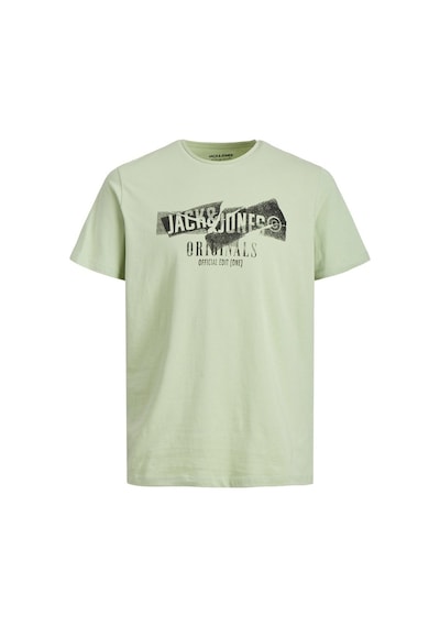 Jack & Jones Erkek Baskılı Bisiklet Yaka T-Shirt 63412205944 Yeşi-Yeşil