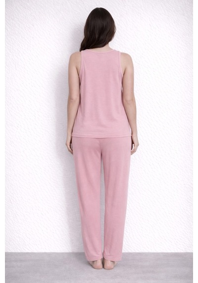 Pemilo Kadın 20617 Kolsuz % 100 Pamuk Pijama Takımı SOMON