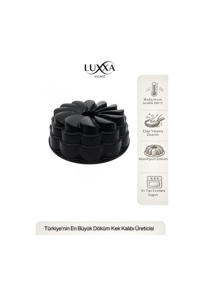 Flora Döküm Kek Kalıbı 26cm Siyah Siyah
