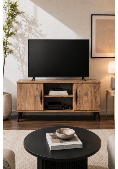Vermo Tv Sehpası Tv Ünitesi Televizyon Sehpası Çam 110 Cm Kahverengi