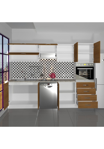 Decoraktiv Elite 280yq Ankastre Boy Dolaplı Mdf Hazır Mutfak Dolabı - Tezgah Dahil - Naturel Ceviz Decoraktiv Elite 280yq Ankastre Boy Dolaplı Mdf Hazır Mutfak Dolabı - Tezgah Dahil - Naturel Ceviz