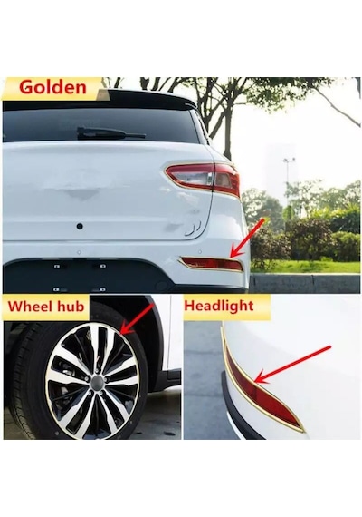 Araba Oto Jant Fitili Metal Lastik Jant Trim Bandı Şerit Gold 8M