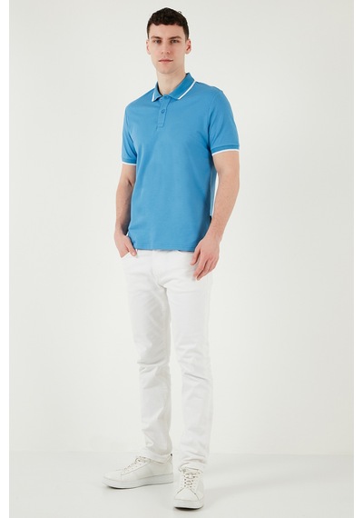 Buratti Pamuklu Regular Fit Erkek Polo Yaka T Shirt 5902063 Açık Mavi-Ekru Buratti Pamuklu Regular Fit Erkek Polo Yaka T Shirt 5902063 Açık Mavi-Ekru