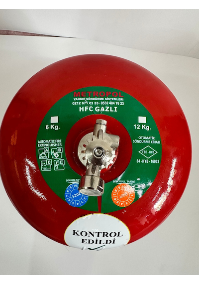 Yangın Tekne Sertifikalı 6kg Hfc Gazlı Tayfun Yangın Söndürme Tüpü 4yıl Garantili