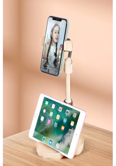 Masa Üstü Tablet Ve Telefon Tutucu Plastik Aparat Beyaz Telefon Standı Diğer