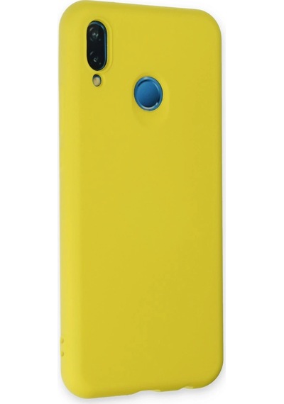 Newface Huawei P20 Lite Kılıf Nano İçi Kadife Silikon Glblseme - 35 - Sarı