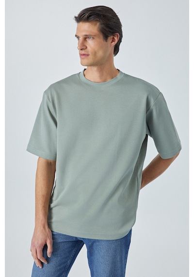 Grimelange Hıson Erkek Relaxed Bisiklet Yaka Kısa Kollu Yeşil T-shirt Yeşil