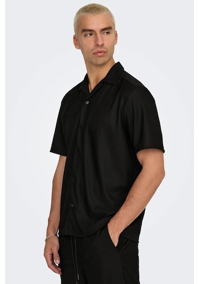 Only & Sons Erkek Onskarı Rahat Kesim Kısa Kollu Çıt Çıt Düğmeli Gömlek 22032560 Siyah Siyah Only & Sons Erkek Onskarı Rahat Kesim Kısa Kollu Çıt Çıt Düğmeli Gömlek 22032560 Siyah Siyah