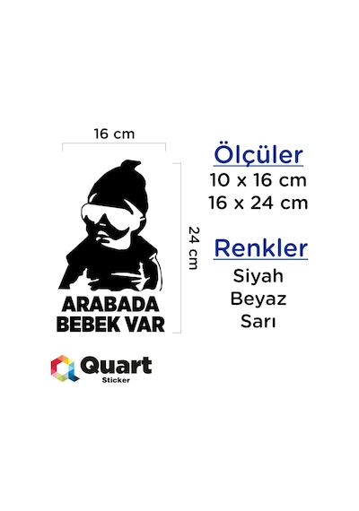 Arabada Bebek Var Sticker, Araba, Quarts Oto Sticker