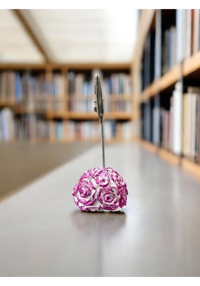 Fuşya Gül Fotoğraf Not Tutucu Ofis Masası Tutacak Hediyelik Pembe