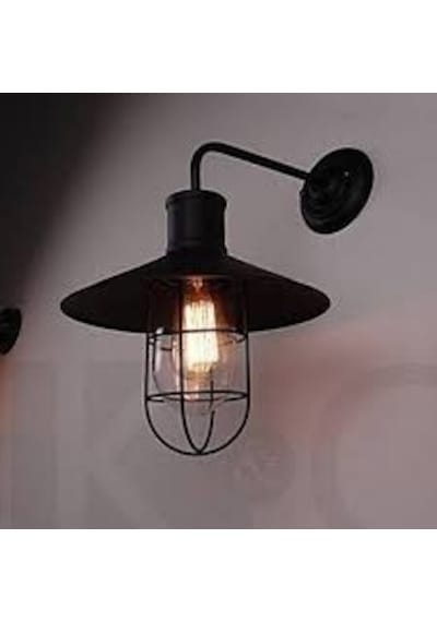 Mylights Retro Siyah Kafes Aplik Rustik Siyah