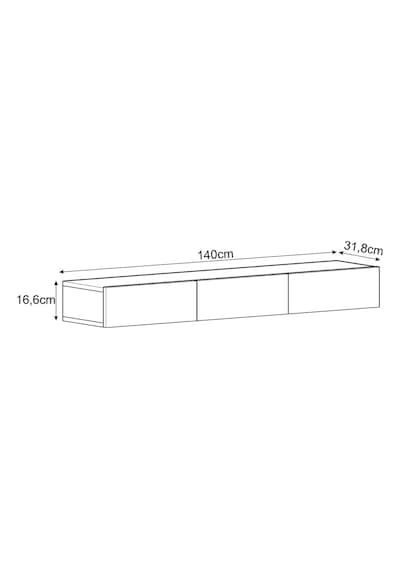 Avalon 3 Kapaklı Duvara Monte Tv Sehpası 140 Cm, Modern Minimal Tasarım, Tv Ünitesi - Antrasit Antrasit Avalon 3 Kapaklı Duvara Monte Tv Sehpası 140 Cm, Modern Minimal Tasarım, Tv Ünitesi - Antrasit Antrasit